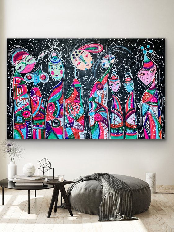 75''x 45''(190 x 115 cm), Friends 52