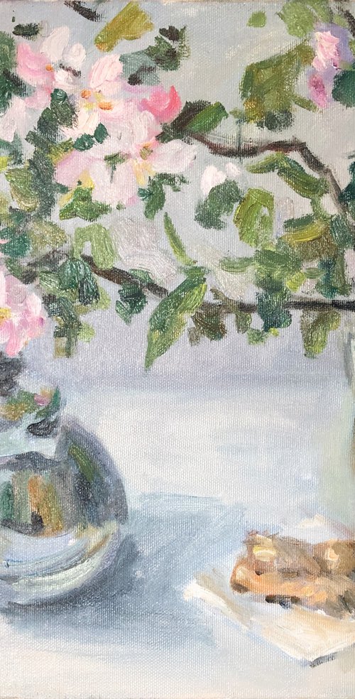 Still life with apple blossom by Nataliia Nosyk