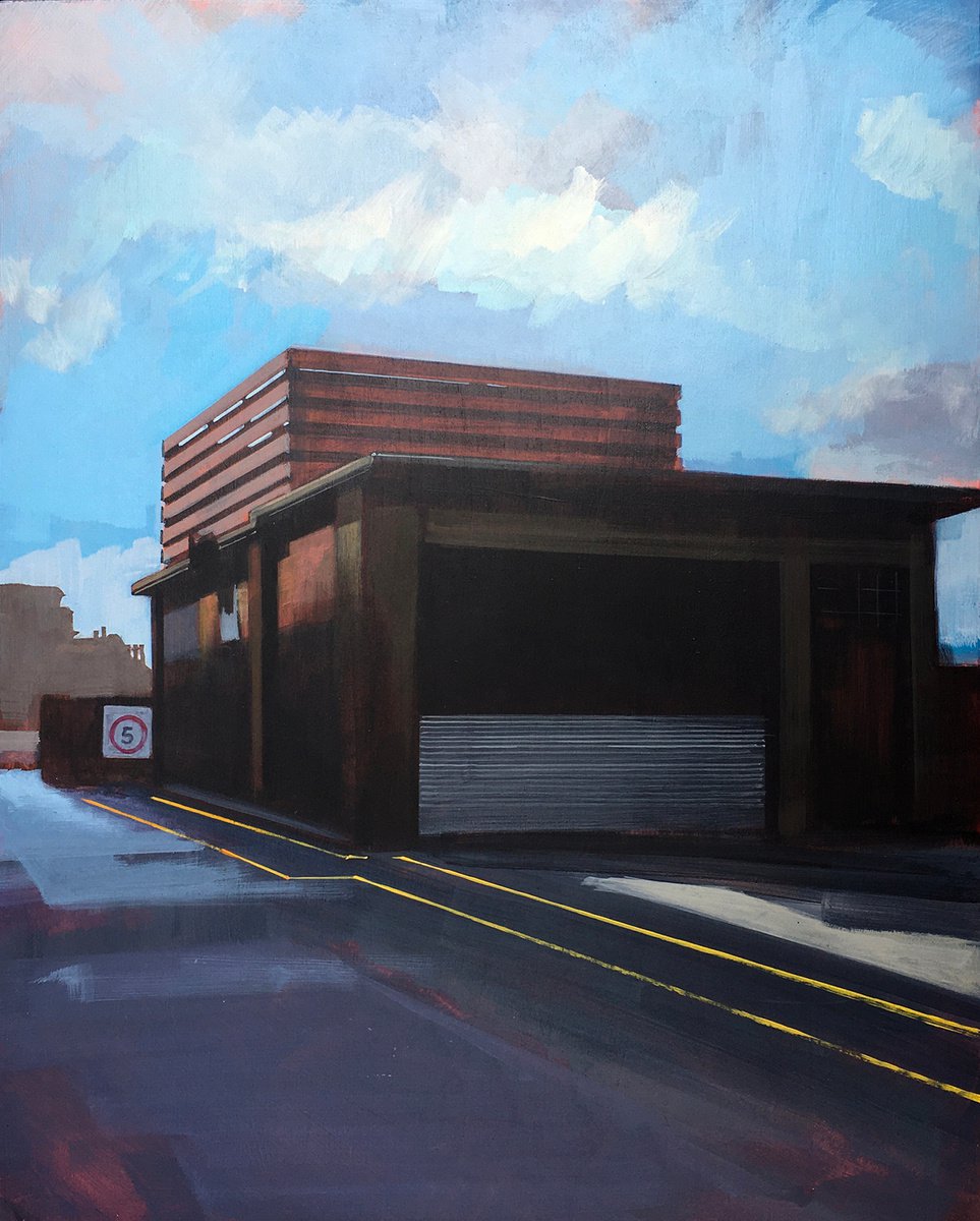 Impressionistic Cityscapes Acrylic Painting By Andrew Morris, 16 X 20, Car Park, Original Artwork