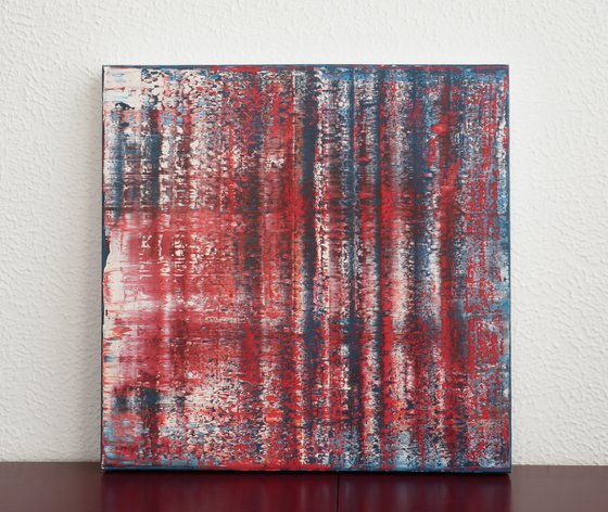 50x50 cm Red Abstract Painting Abstract landscape painting