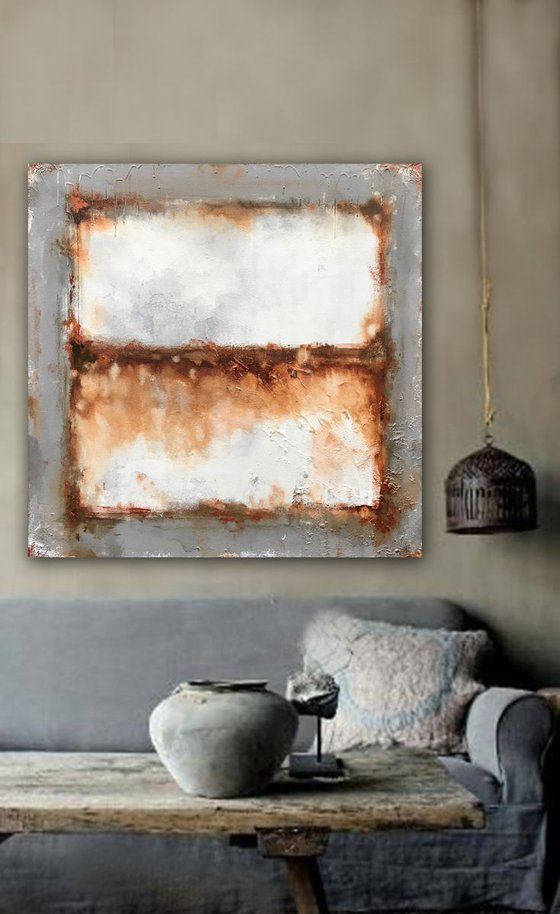 raw white rust (100 x 100 cm) Dee Brown