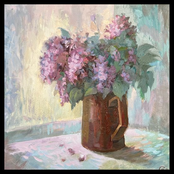 Still life Spring Lilac Ukrainian original artwork