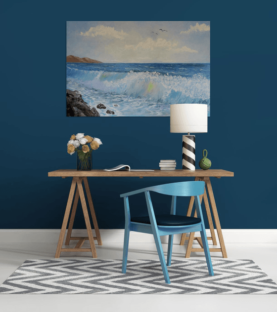 Ocean Waves - large oil painting