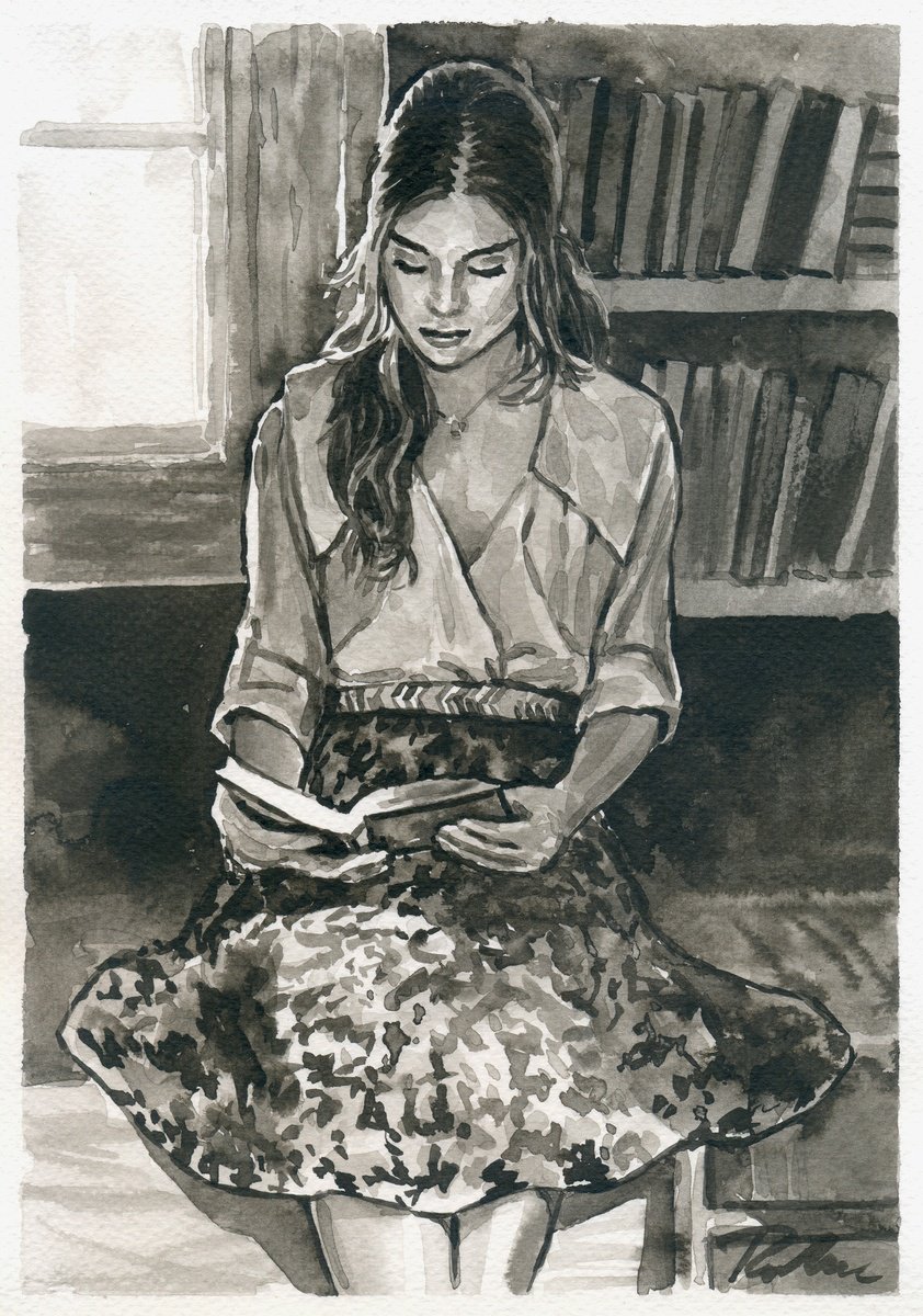 Urban And Pop Portrait Ink Drawing By Tashe, 8 X 12", Romantic Story, Original Artwork