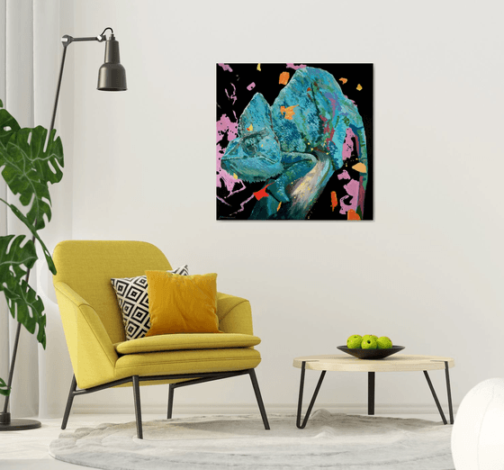 CHAMELEON | ORIGINAL PAINTING, OIL ON CANVAS