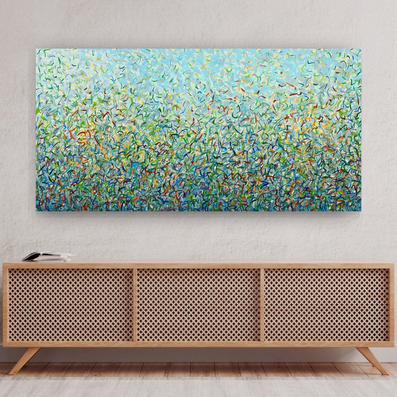 Dawn Garden Dance 152 x 76cm acrylic on canvas