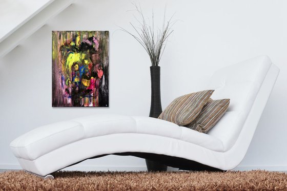 Paradise Flower - Original Abstract Painting Art On Canvas Ready To Hang