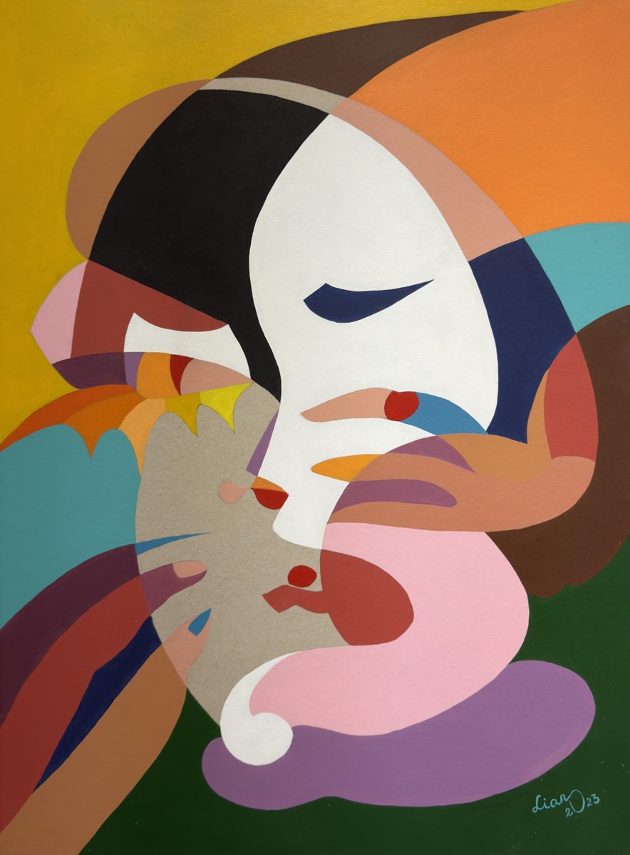 Impressionistic Portrait Oil Painting By Lianna Ohanian, 20 X 28", Fragments Of Joy, Original Artwork