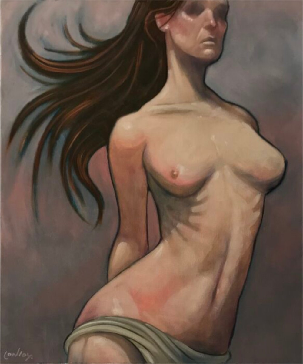 Expressive Portrait Oil Painting By Pete Conroy, 20 X 24", Swept, Original Artwork