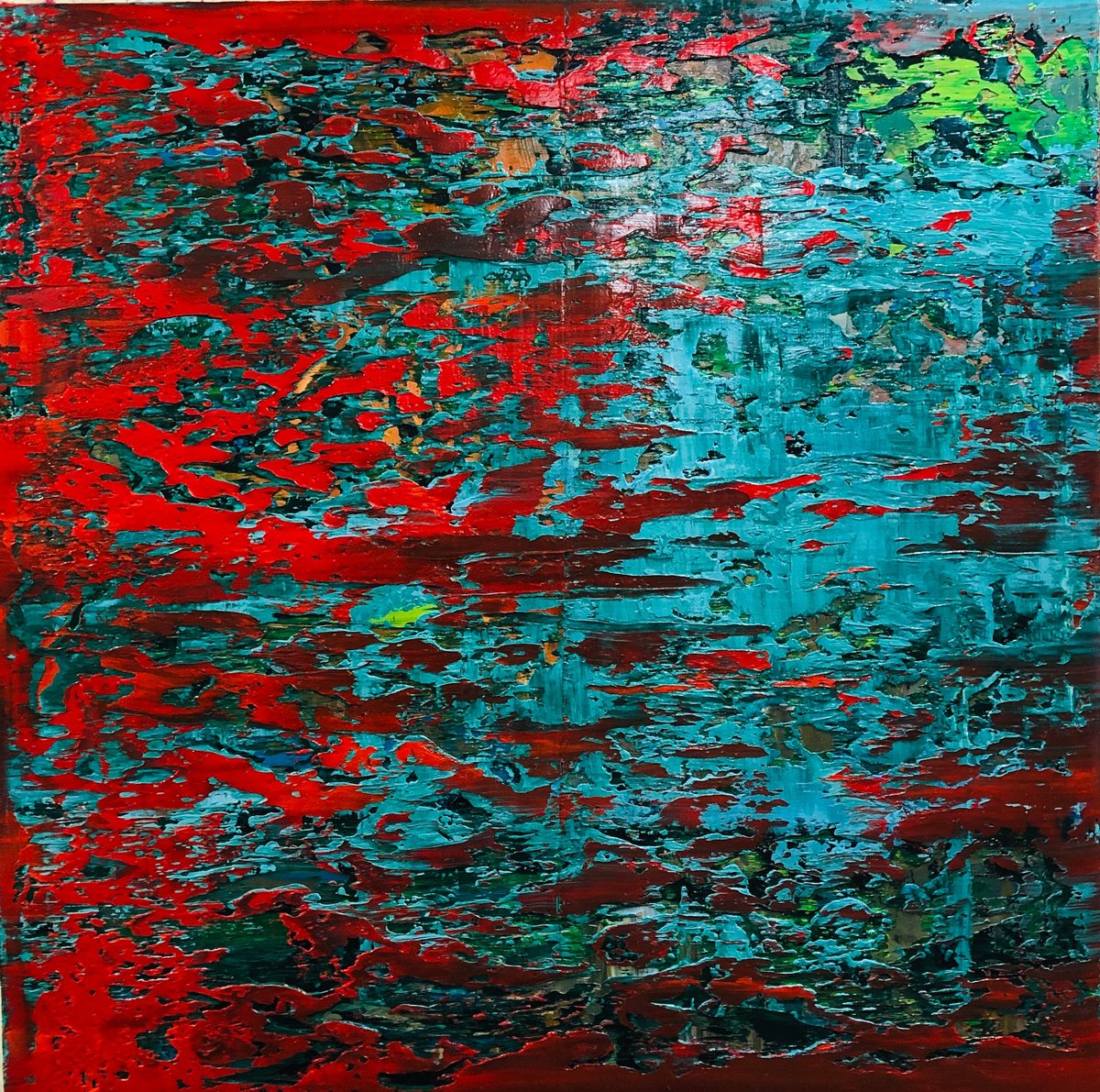 Abstract Oil Painting By Svitlana Andriichenko, 35 X 35", Reckless War. A65, Original Artwork