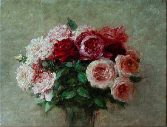 Blush & Crimson Roses