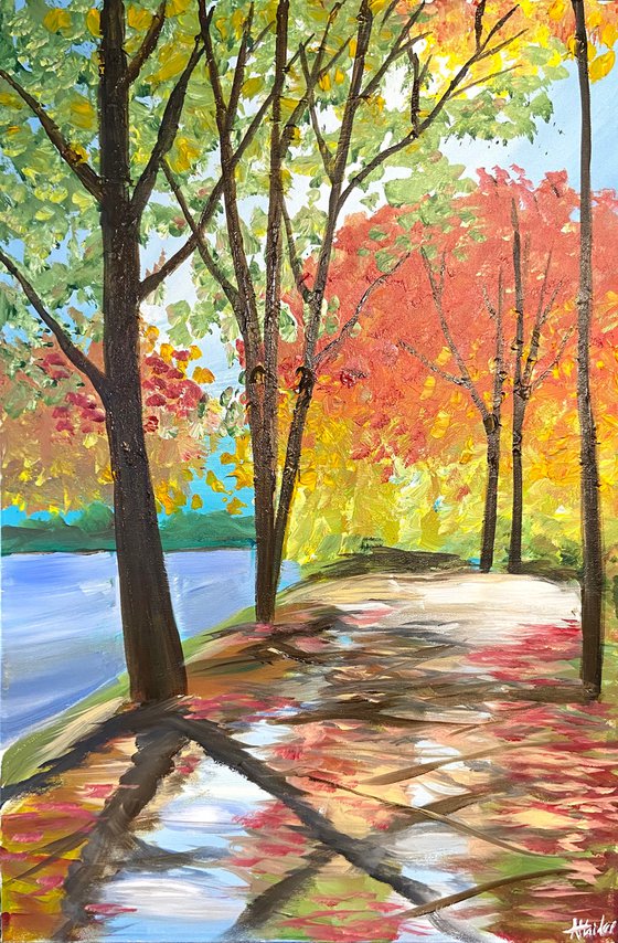 Colourful Vibrant Autumn Path