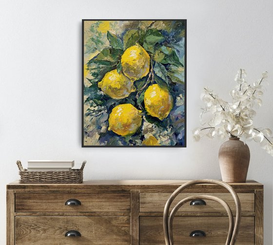 Lemon Branch in summer garden.