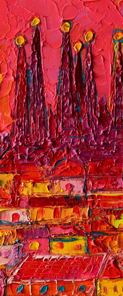 BARCELONA MOON ABSTRACT CITYSCAPE by ANA MARIA EDULESCU