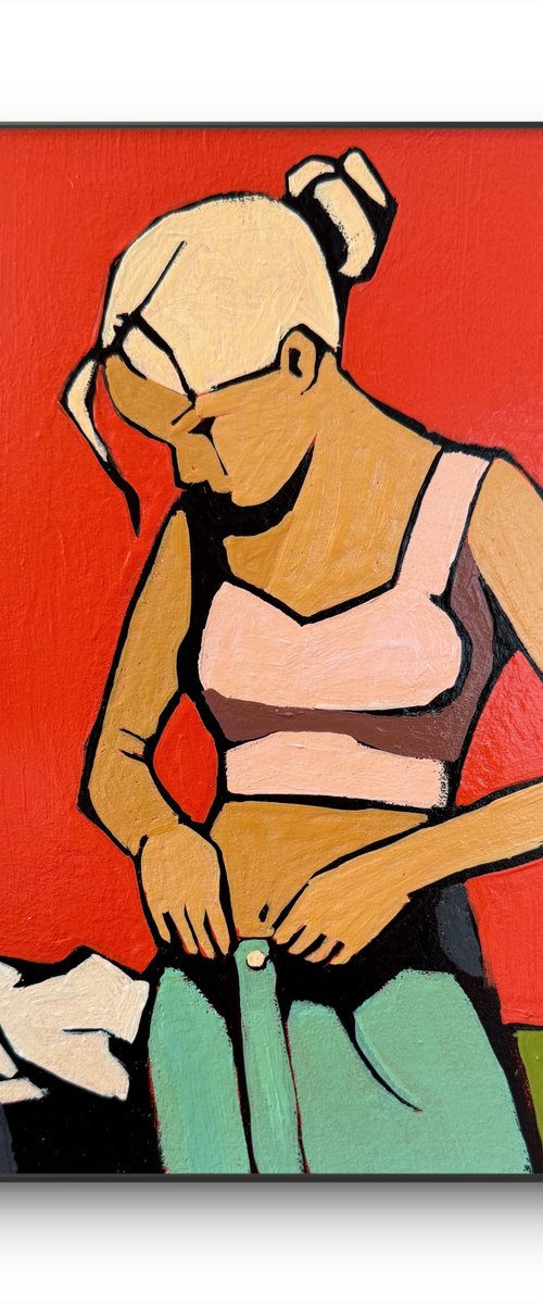 "Tiny Jeans" Original Painting Small by Daria Baklykova