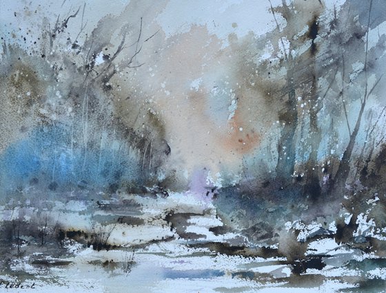 Misty wood  watercolor