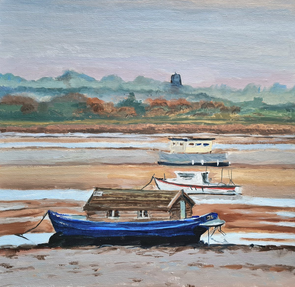 The Houseboat Mary at Blakeney Point by Toni Swiffen
