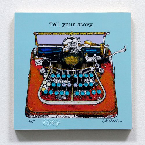 Original Vintage Typewriter Art - Tell your story. by LA Marler