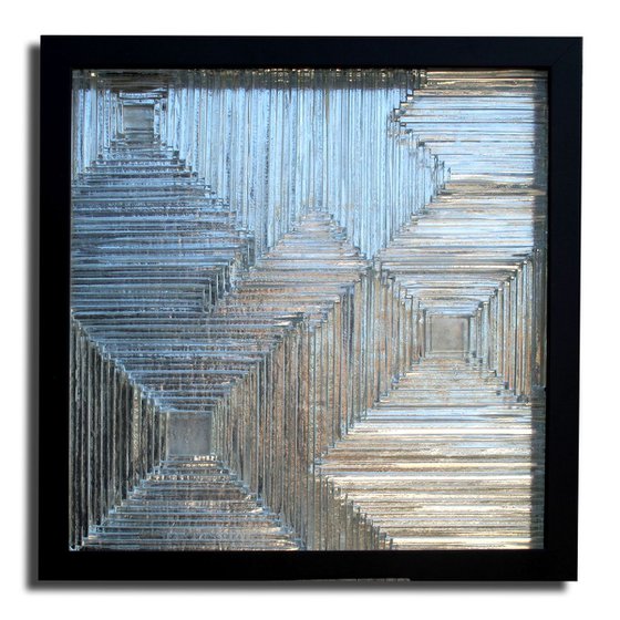 Ice Carpet II - Glass relief panel - original work
