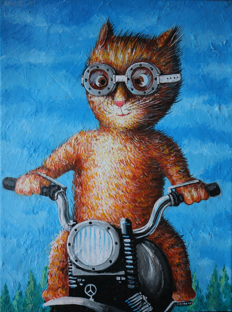 Impressionistic Animal Acrylic Painting By Rakhmet Redzhepov, 12 X 16", Rocker., Original Artwork