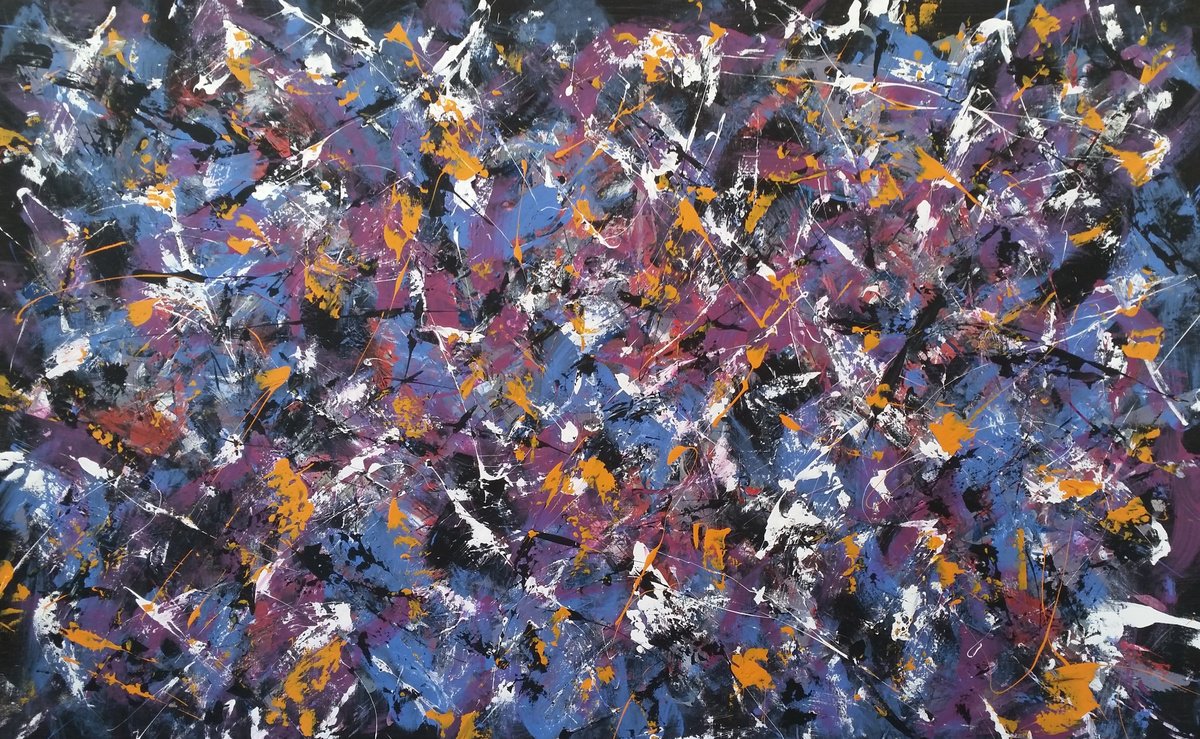 Abstract Acrylic Painting By Max Yaskin, 63 X 40", Acrylic On Canvas By M.y., Original Artwork