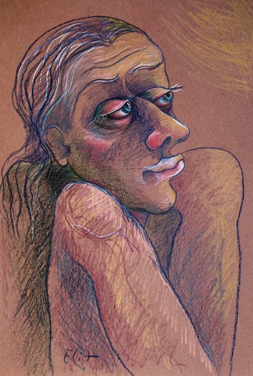 Expressive Pencil Drawing , Take Care By Elisheva Nesis, 12 X 18, Artwork For Sale On Artfinder
