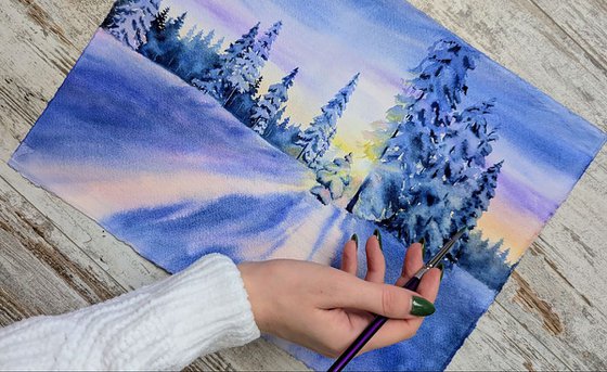 Winter Forest in Gentle Sunlight