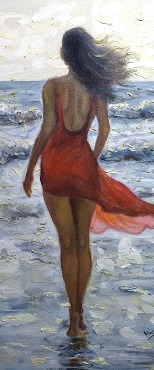 Girl in the beach by Vishalandra Dakur