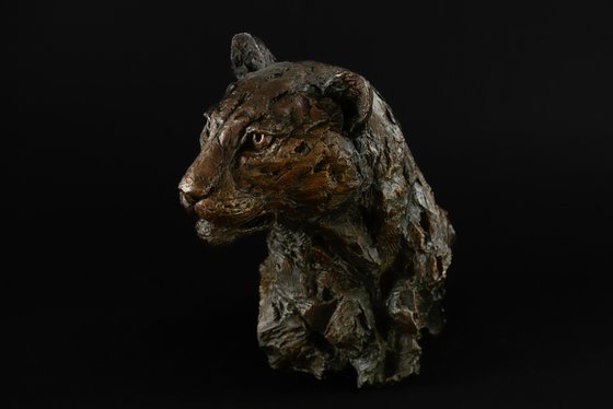 Leopard Portrait Foundry Bronze
