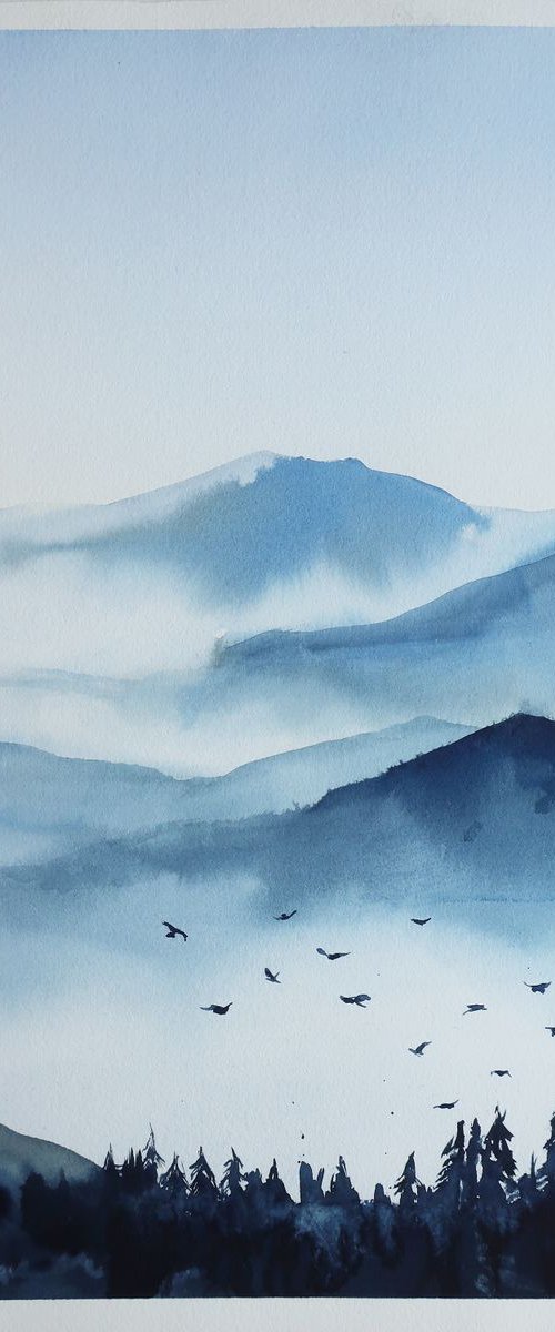 Mountains in the clouds. by Alla Vlaskina
