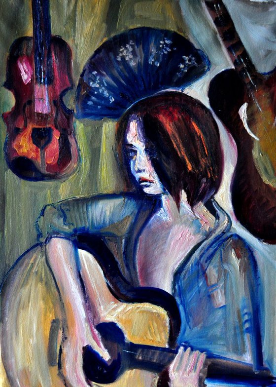 Girl playing Guitar