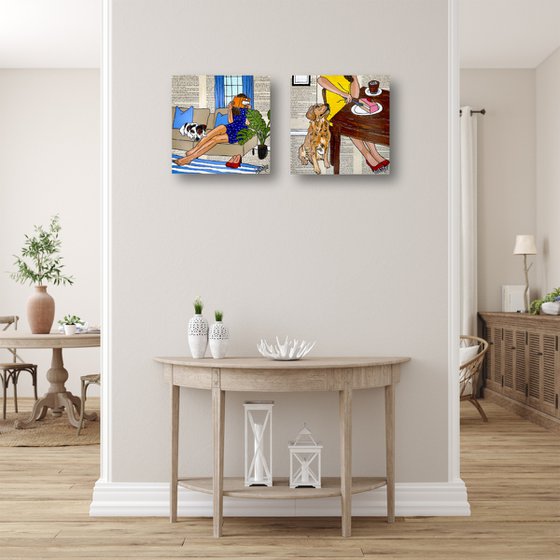 Dog Days Coffee and Cake 30cm x 30cm