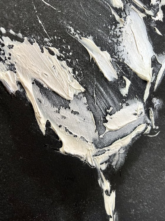 White Black Abstract butterfly