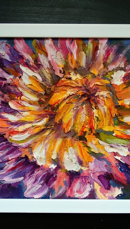 Original textured painting of beautiful flower by Anastasia Art Line