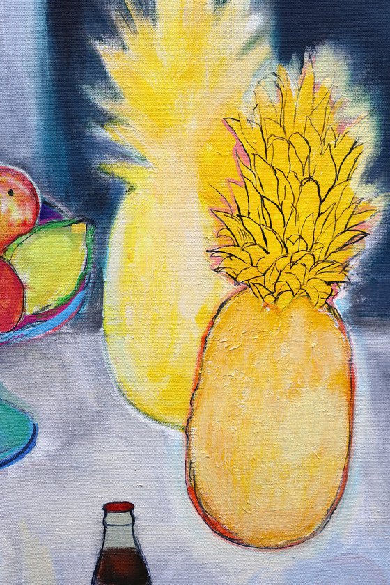 still life with pineapples