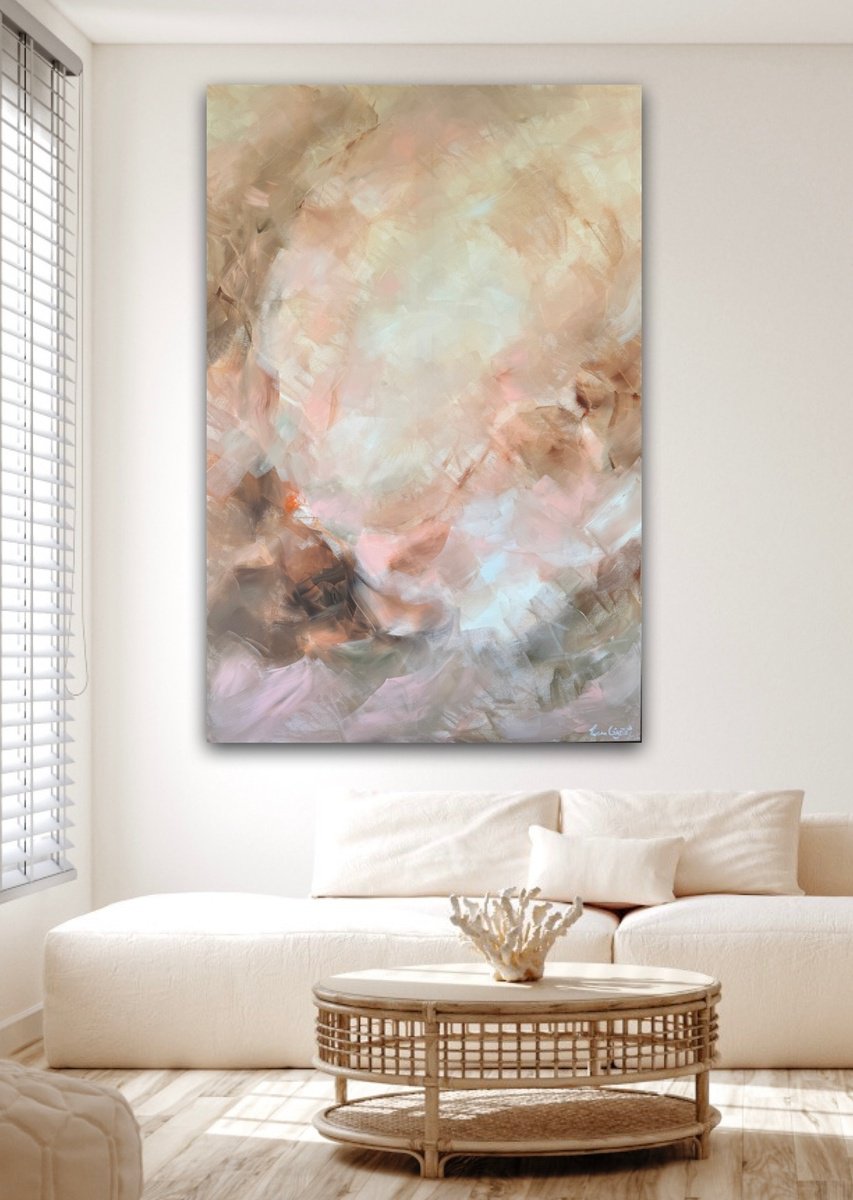 Abstract Landscape Acrylic Painting By Ivana Gigovic, 39 X 59, Unspoken Layers, Original Artwork