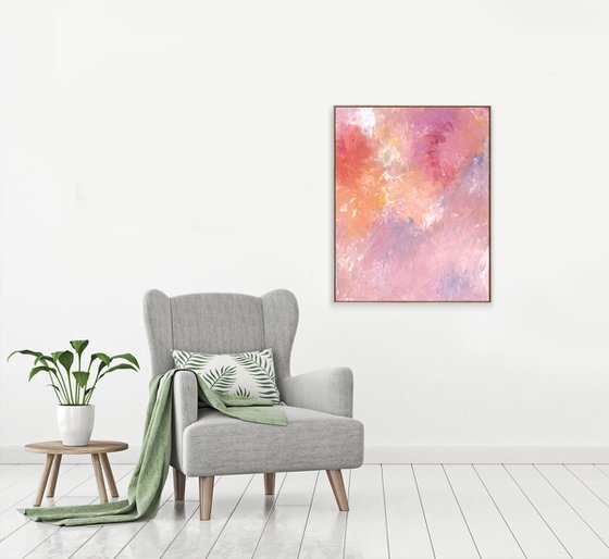 Soft Bliss - Abstract Floral art painting by Kathy Morton Stanion