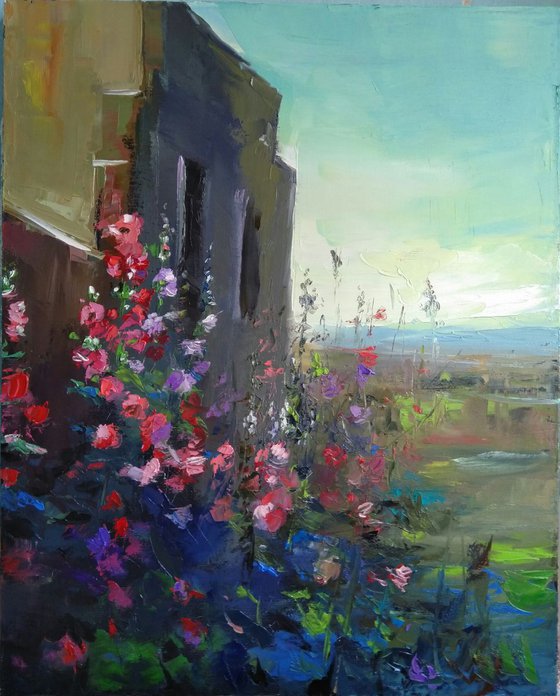 Garden(40x50cm, oil painting, ready to hang)