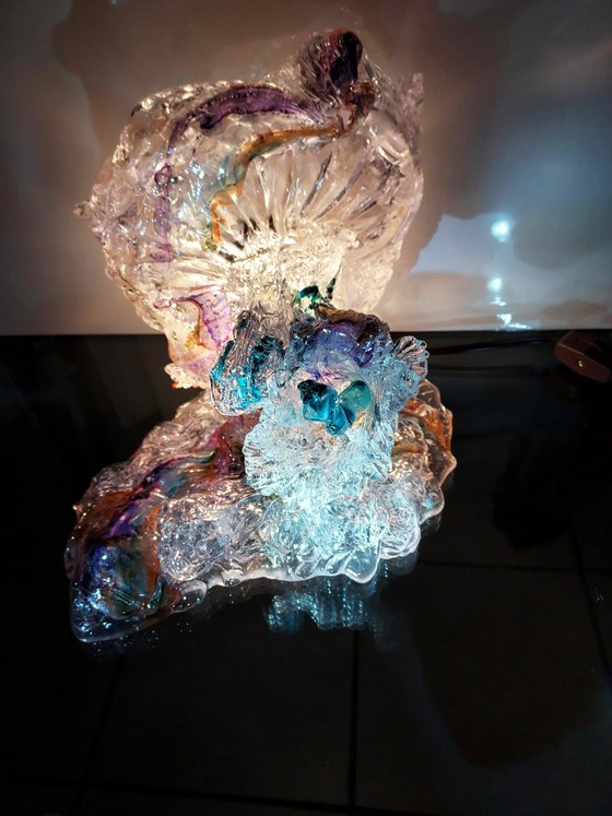 Lighted Glass Sculpture Corals