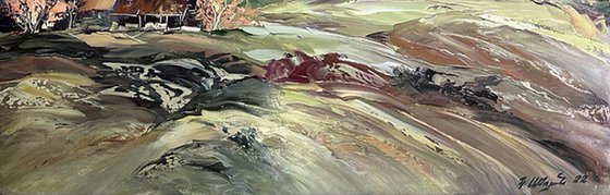 Landscape (70x80cm, oil painting, palette knife)