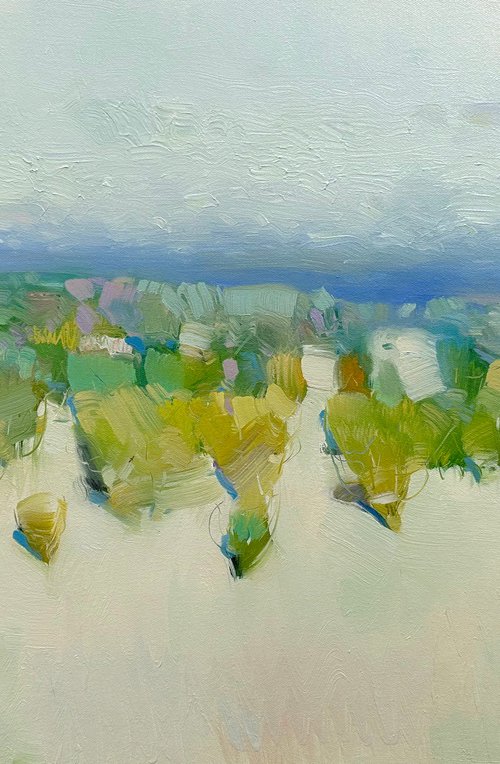 Summer View, Original oil painting, Handmade artwork, One of a kind by Vahe Yeremyan