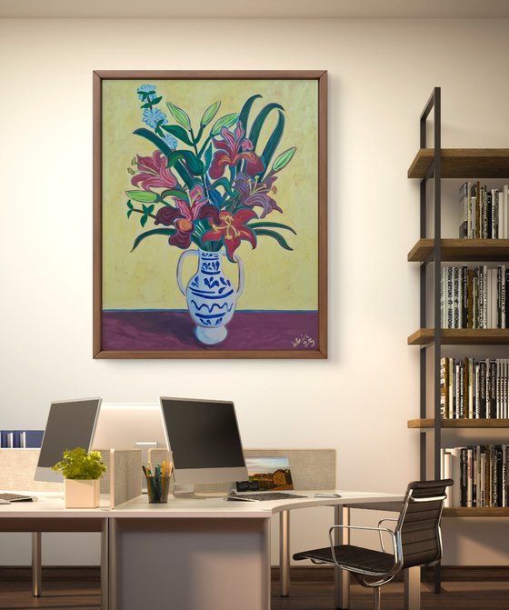 Lillies in a Chinese Vase II