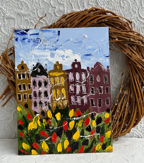 Amsterdam Tulips Painting