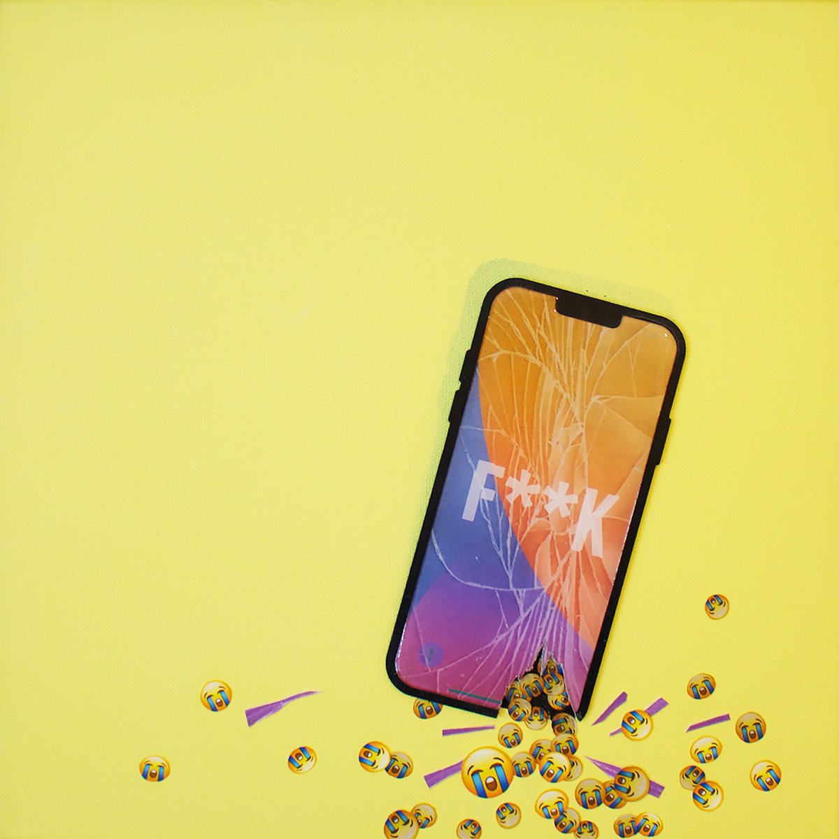 Still Life Collage By Angus Vine, 14 X 14, Fml, Original Artwork