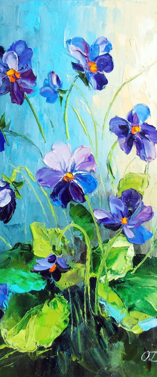 Violets flowers by Olha Darchuk