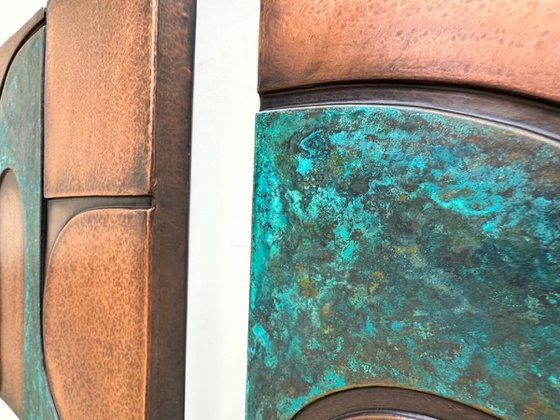 "Intervals " Copper Patina Wall Relief