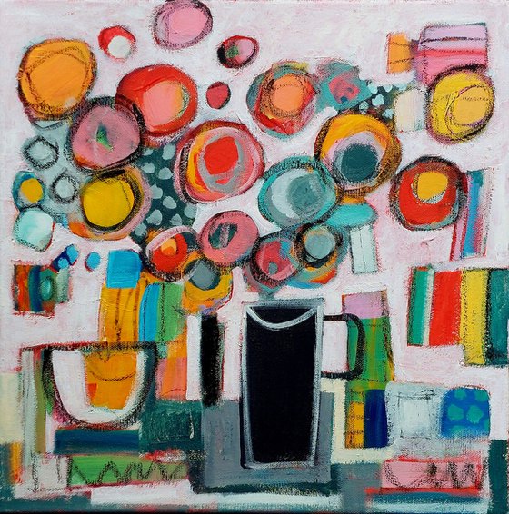 Summer Flowers in a Black Jug