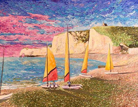 Boats near Etretat 70-90cm