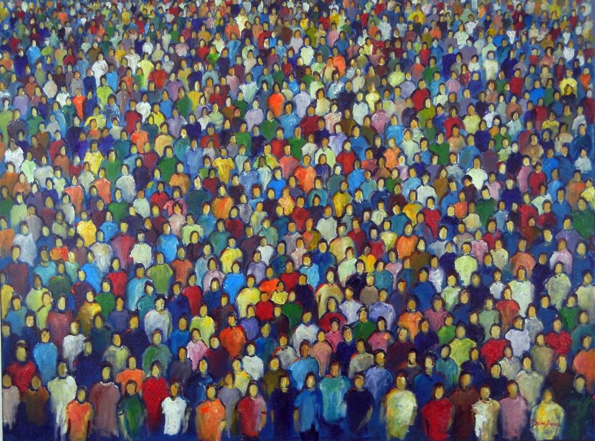 Anonymity : Crowd 48x36 by BenWill