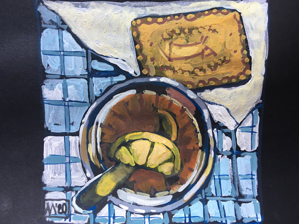 Still life with tea in a Soviet glass and cookies. by Sasha Makieva